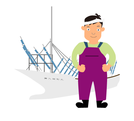 沖合漁業のイラスト