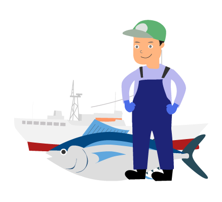 遠洋漁業のイラスト