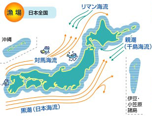 沿岸漁業のイラスト(漁場)